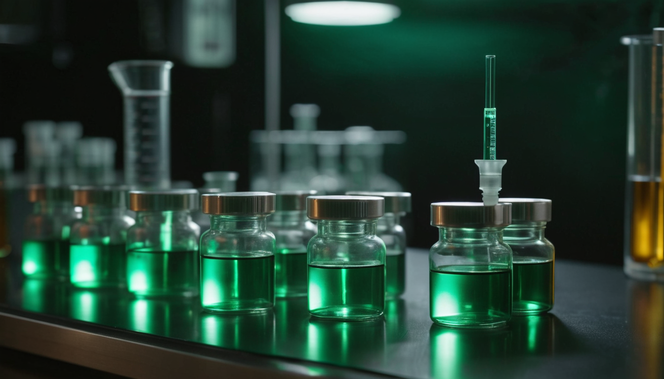 Peptide vials in a laboratory